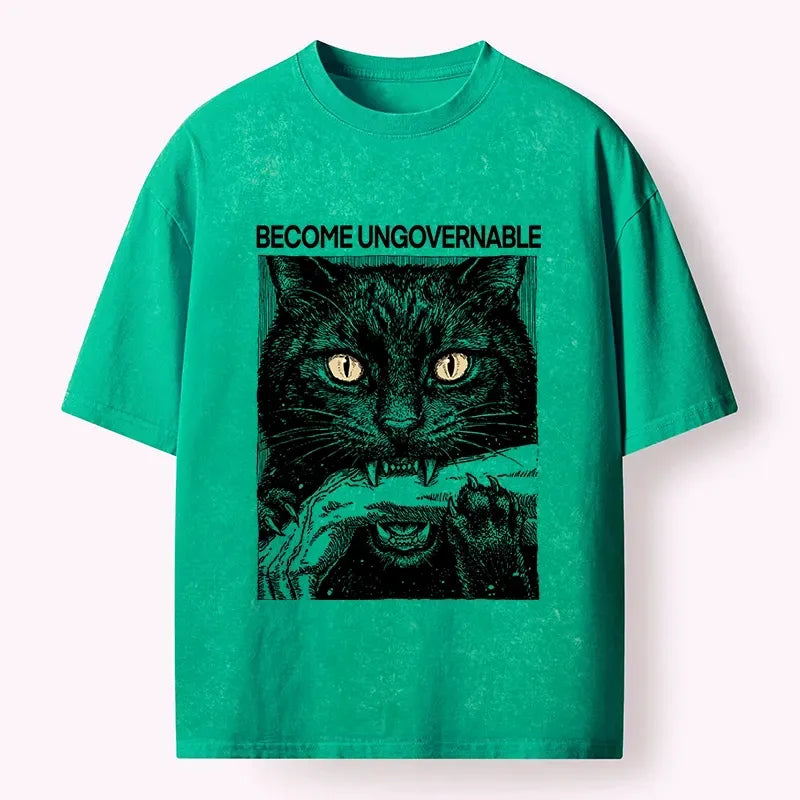 Black Cat Vintage T-Shirt Gift for Him