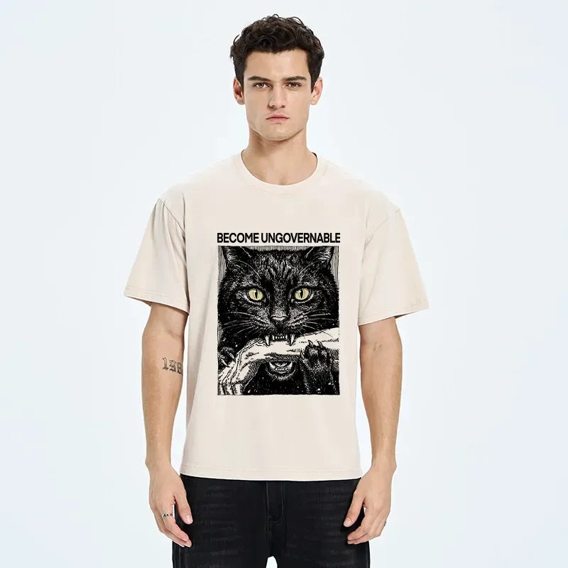 Black Cat Vintage T-Shirt Gift for Him