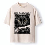 Japanese Washed Black Cat T-Shirt