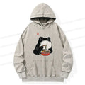 Kyoto-Lion Funny Frog Eating Ramen Washed Hoodie