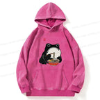 Kyoto-Lion Washed Hoodie Streetwear Style