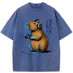 japanese capybara washed t-shirt