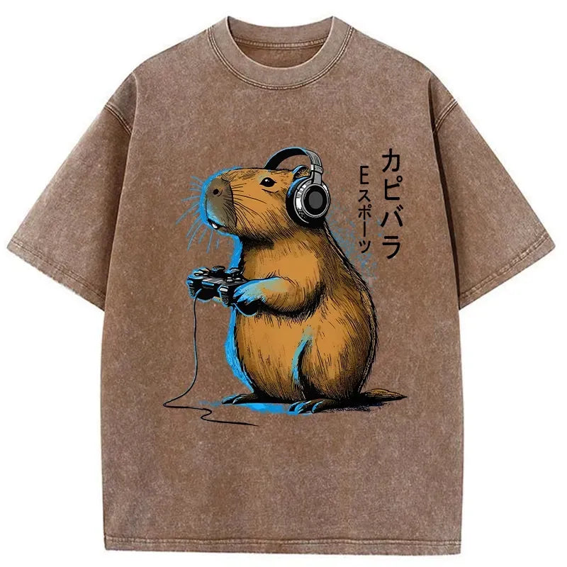 unisex vintage capybara summer shirt