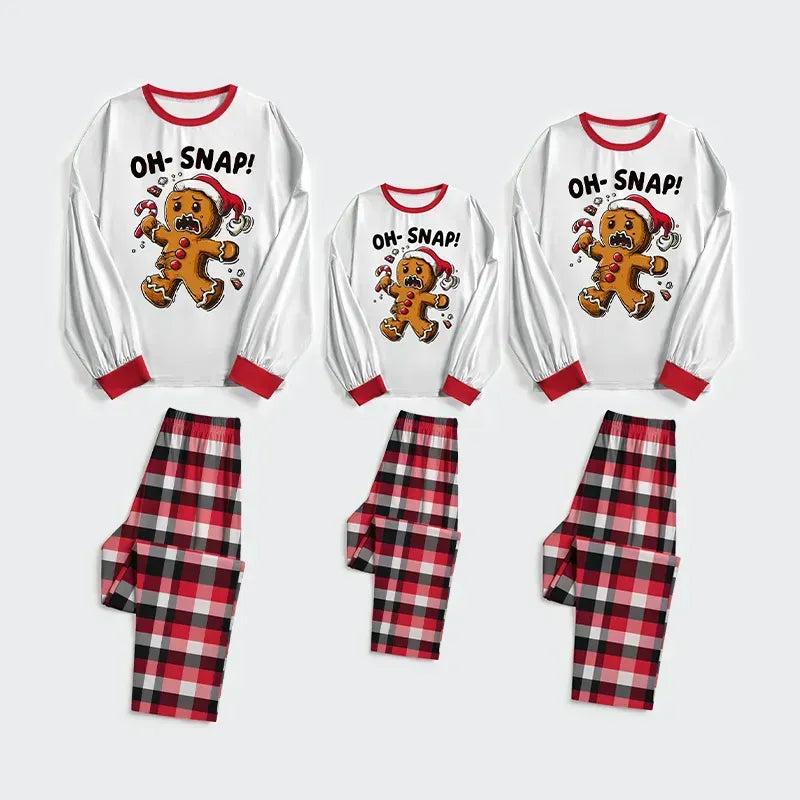 Kyoto-Lion Oh Snap The Gingerbread Man's Christmas Chaos Family Pajama Sets