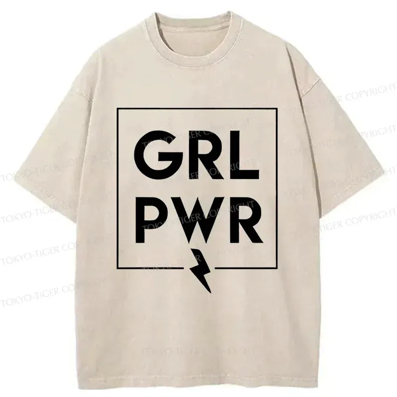 Kyoto-Lion Girl Power Washed T-Shirt