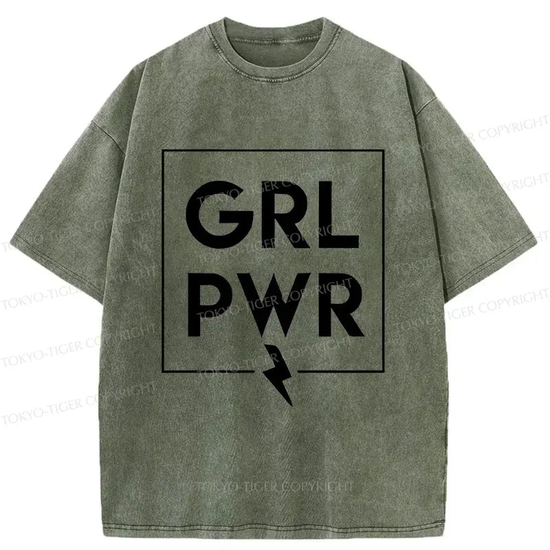Kyoto-Lion Girl Power Washed T-Shirt