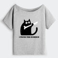 Kyoto-Lion Cat Found This Humerus Off Shoulder T-Shirt