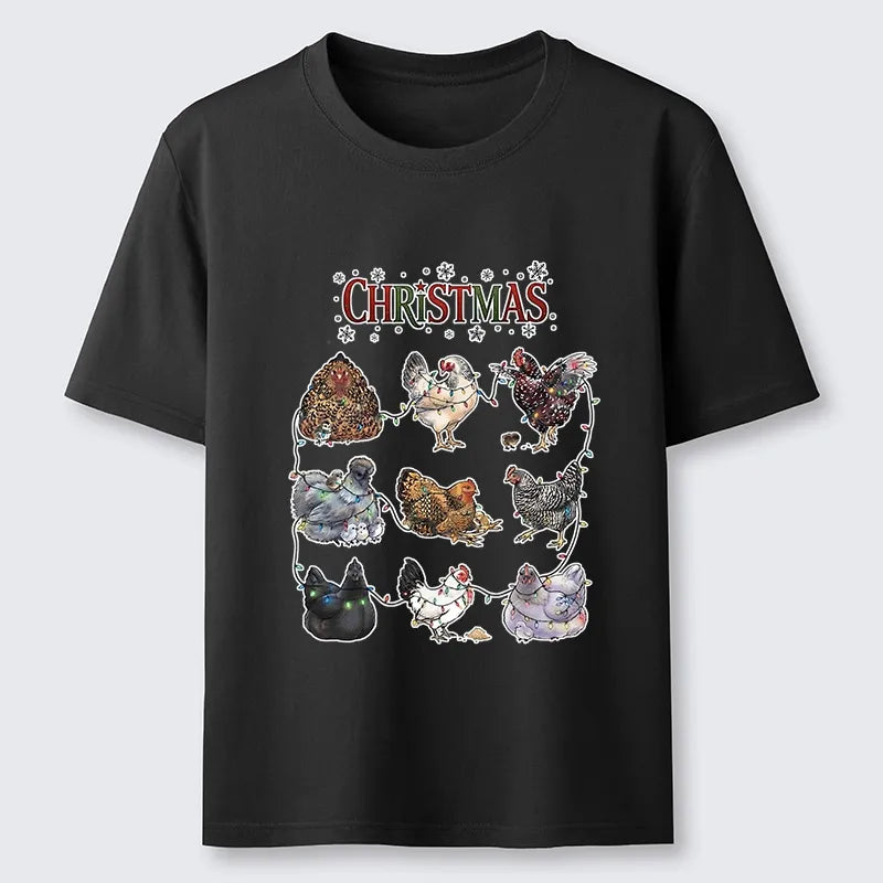 Kyoto-Lion Xmas Light Chickens Classic T-Shirt