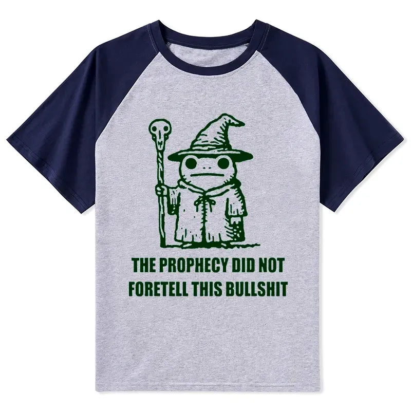 Kyoto-Lion Funny Meme Wizard Frog Weird Prophecy Raglan T-shirt