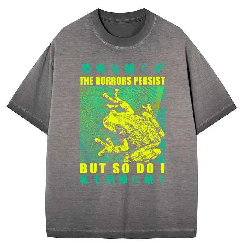 Kyoto-Lion The Horrors Persist Frog Gradient Washed T-Shirt