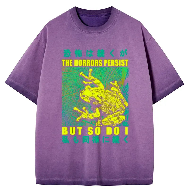 japanese gradient frog t-shirt streetwear