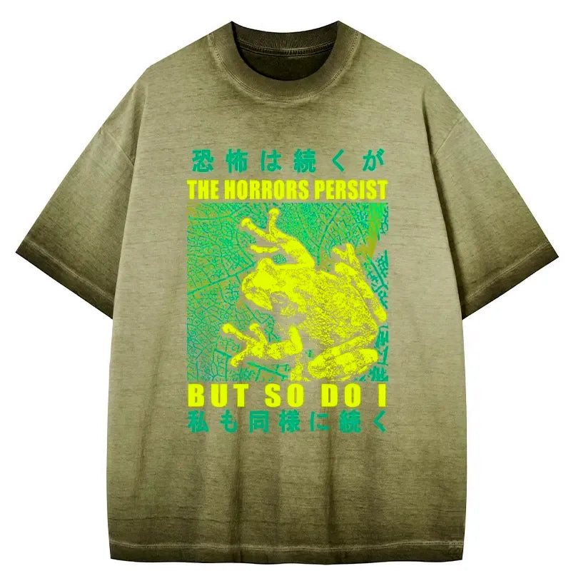 japanese gradient frog t-shirt streetwear