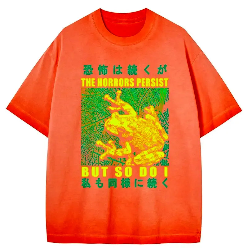 kyoto-lion frog washed tee for daily wear