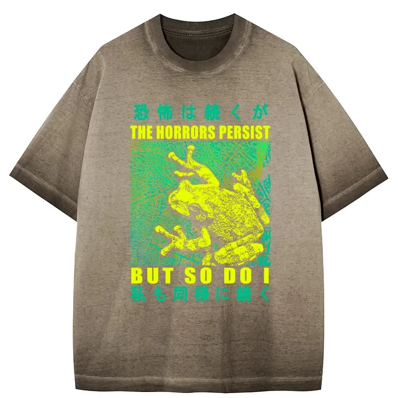 kyoto-lion frog washed tee for daily wear