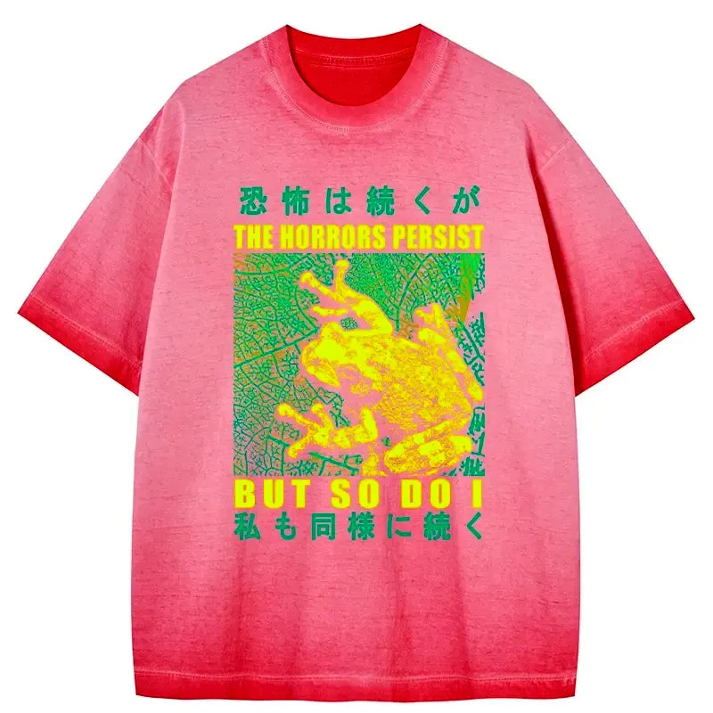 japanese gradient frog t-shirt streetwear