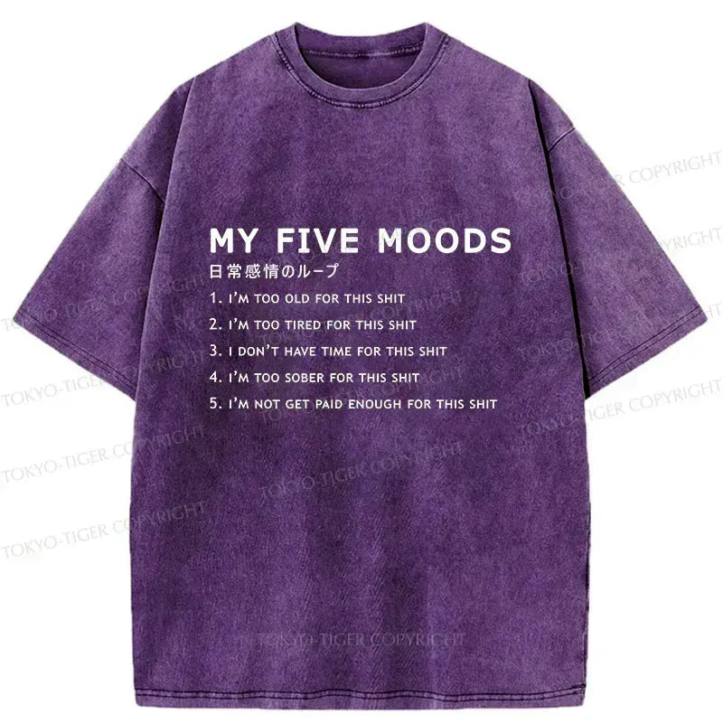 Kyoto-Lion Daily Cycle Of Emotions Washed T-Shirt