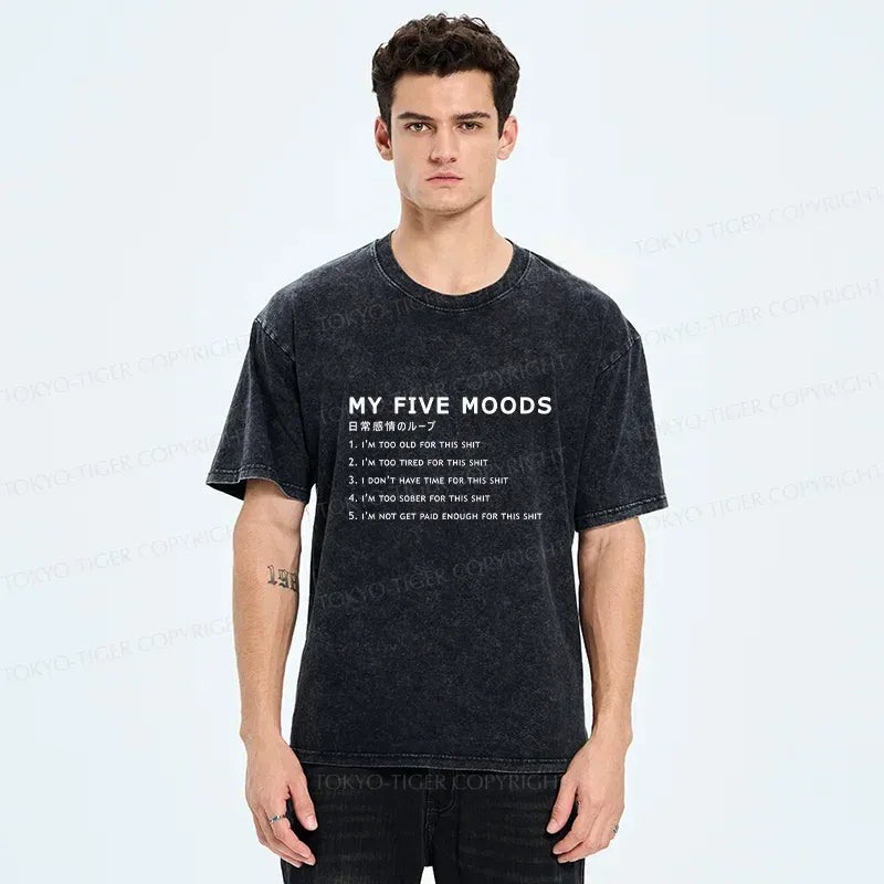 Kyoto-Lion Daily Cycle Of Emotions Washed T-Shirt