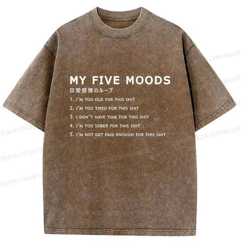 Kyoto-Lion Daily Cycle Of Emotions Washed T-Shirt