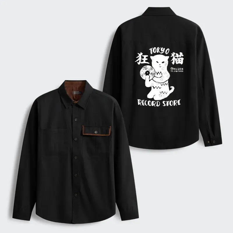 Tokyo Record Store Cat Jacket Trending Gift