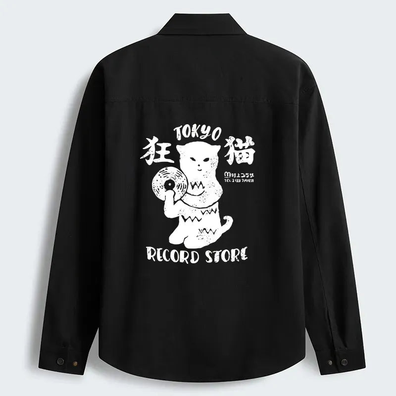 Tokyo Record Store Cat Jacket Trending Gift