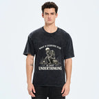 Kyoto-Lion Skeleton Deep Thought Meme Washed T-Shirt