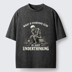 Kyoto-Lion Skeleton Deep Thought Meme Washed T-Shirt