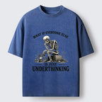 Kyoto-Lion Skeleton Deep Thought Meme Washed T-Shirt