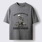 Kyoto-Lion Skeleton Deep Thought Meme Washed T-Shirt