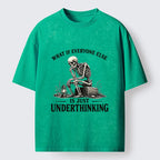 Kyoto-Lion Skeleton Deep Thought Meme Washed T-Shirt