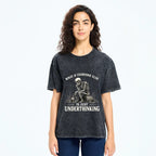 Kyoto-Lion Skeleton Deep Thought Meme Washed T-Shirt