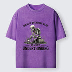 Kyoto-Lion Skeleton Deep Thought Meme Washed T-Shirt