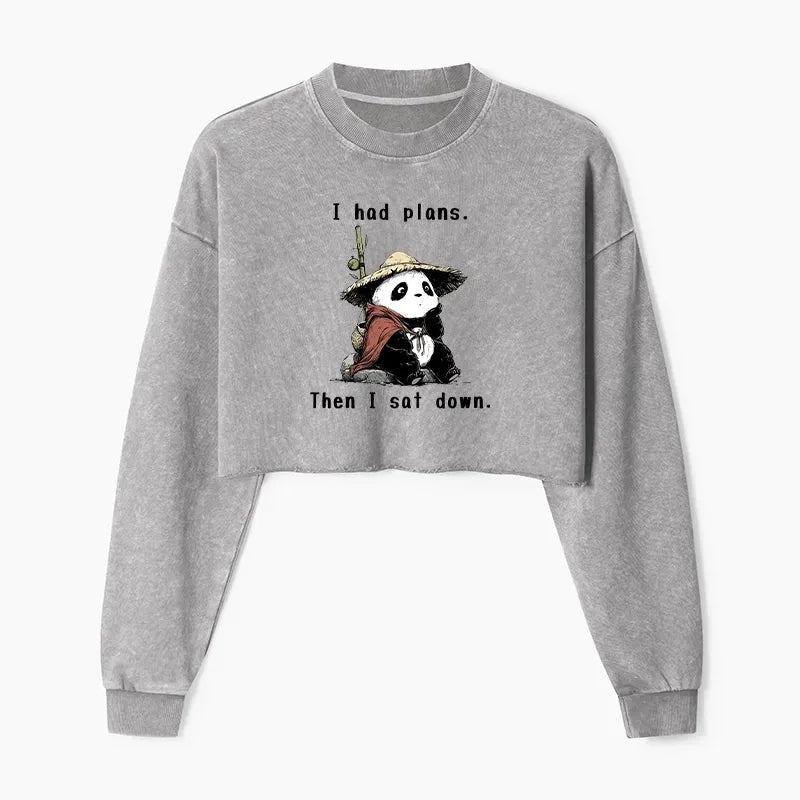 Japanese Washed Crop Sweatshirt for Women