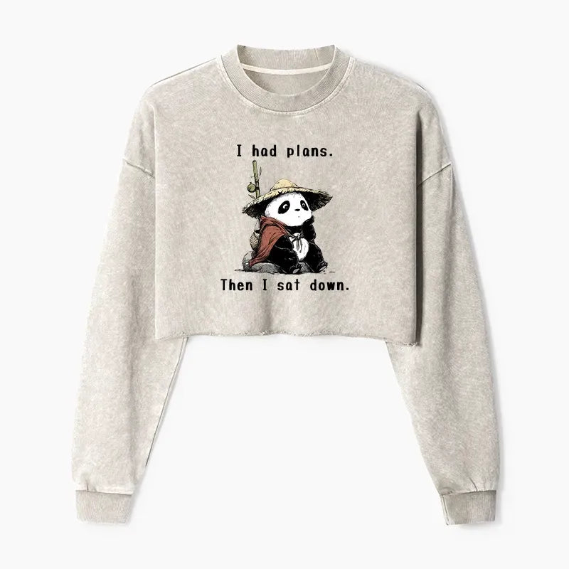 Japanese Washed Crop Sweatshirt for Women