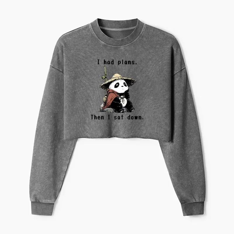 Japanese Washed Crop Sweatshirt for Women