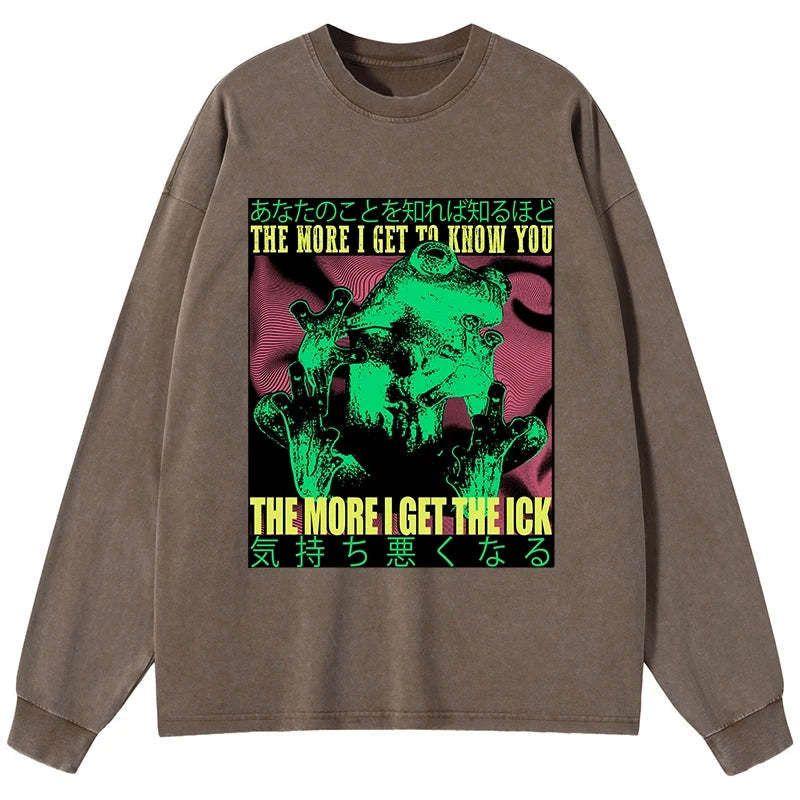 Kyoto-Lion washed long sleeve tee for streetwear