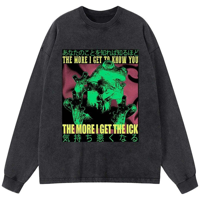 Kyoto-Lion washed long sleeve tee for streetwear