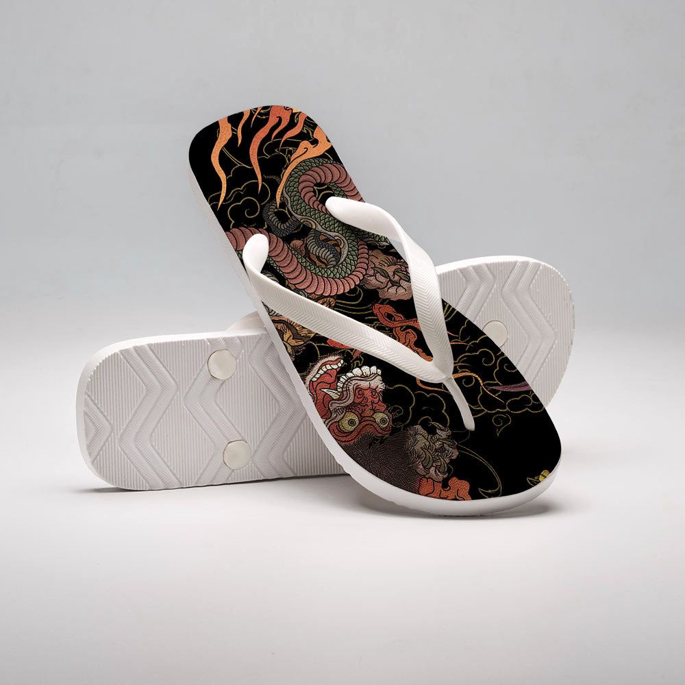 Japanese Yokai Flip Flops for Summer