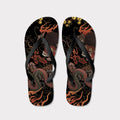 Kyoto-Lion Japanese Yokai And Skeletons Flip Flops