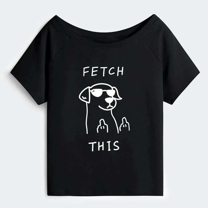 Kyoto-Lion Rebellious Dog Off Shoulder T-Shirt
