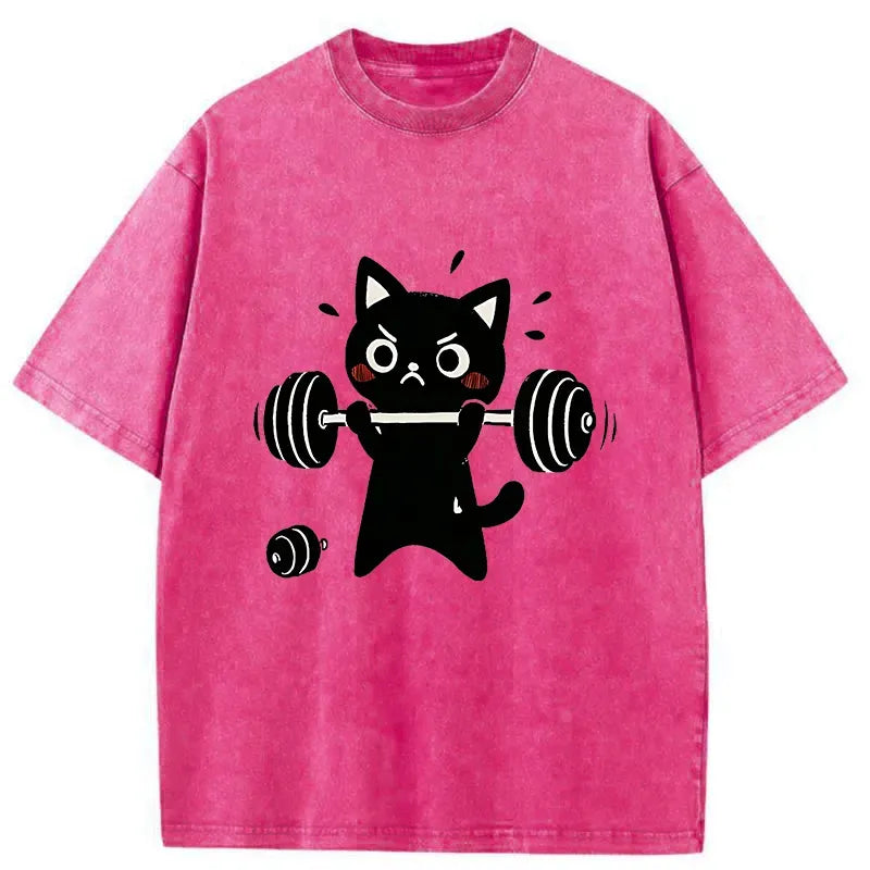Vintage Unisex Black Cat T-Shirt for Streetwear