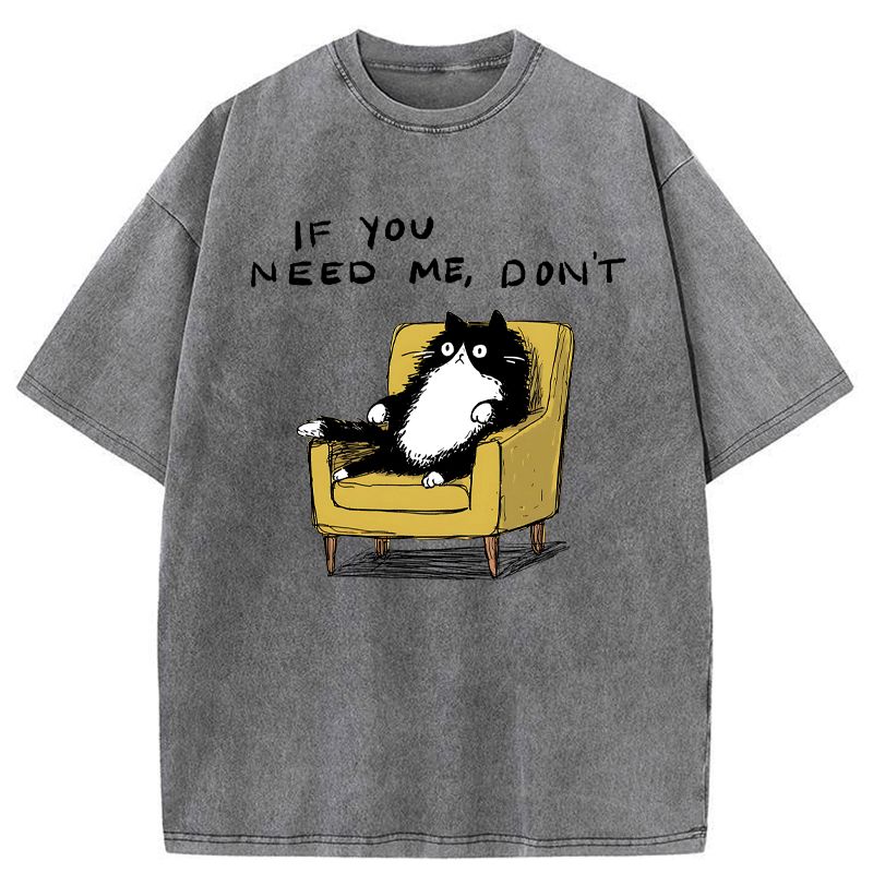 Japanese Cat Washed T-Shirt Free Shipping