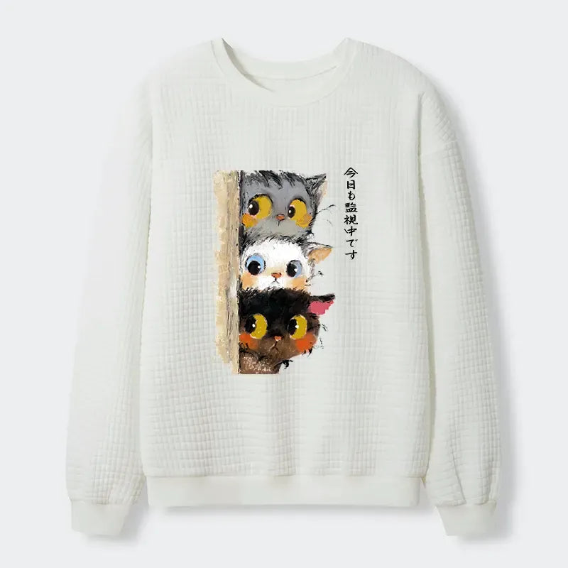 Japanese Cat Sweatshirt for Daily Wear