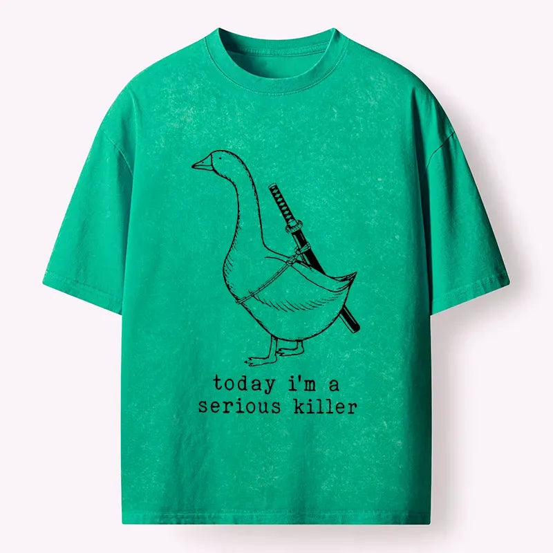 Kyoto-Lion Serious Japanese Goose Washed T-Shirt