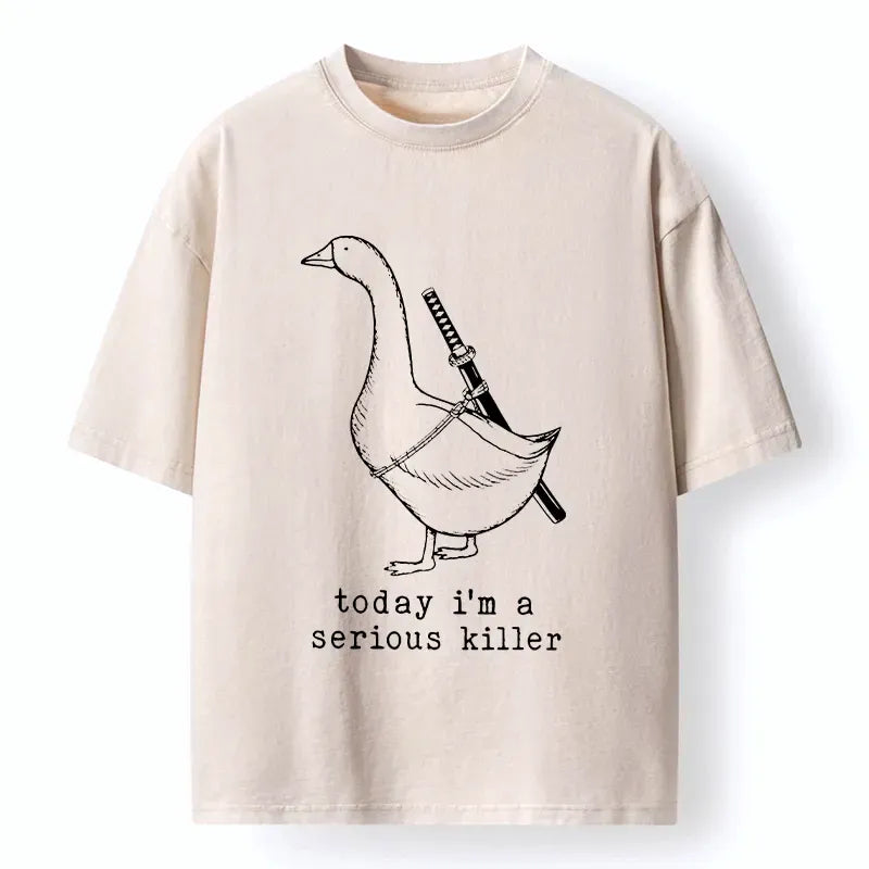 Serious Goose Washed T-Shirt Free Shipping