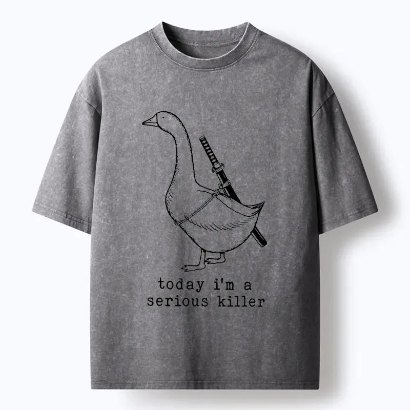 Serious Goose Washed T-Shirt Free Shipping