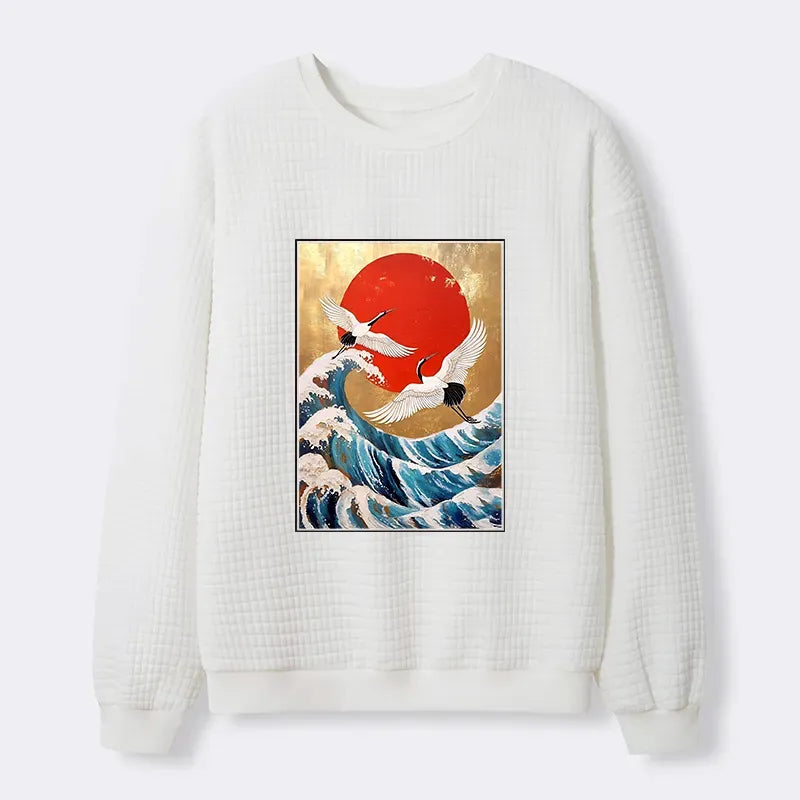 Ukiyo-e Waffle Sweatshirt Best Seller