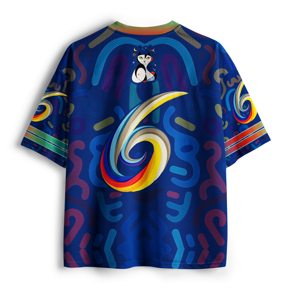 Kyoto-Lion Abstract Cubist Cat Mesh Jersey