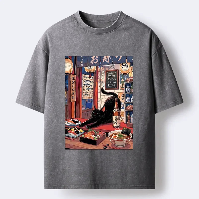 Izakaya Cat Tee Trending Gift Idea