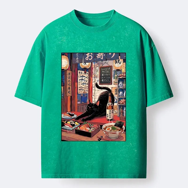 Izakaya Cat Tee Trending Gift Idea