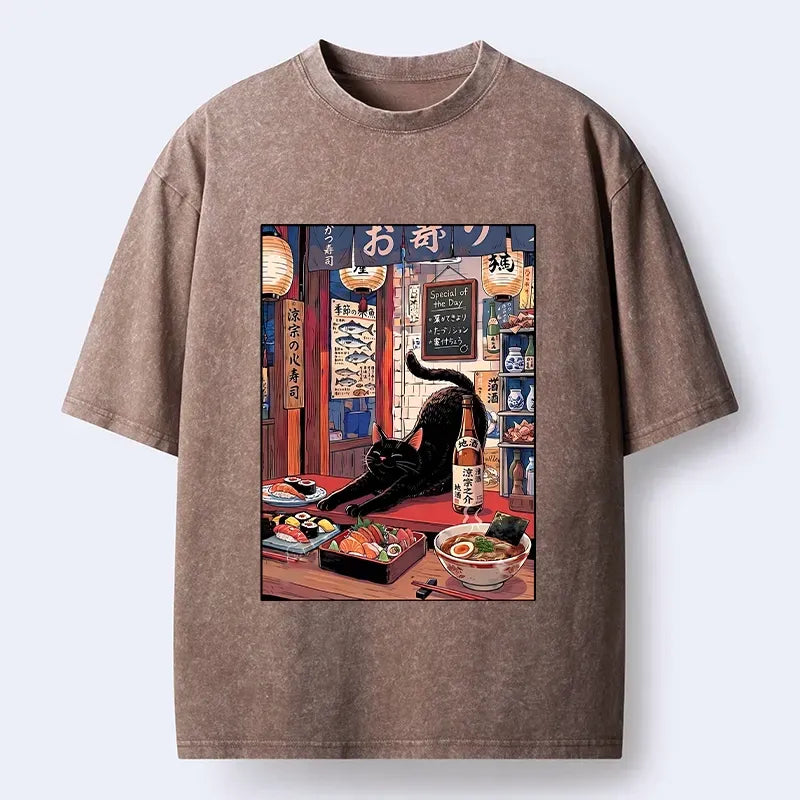 Izakaya Cat Tee Trending Gift Idea